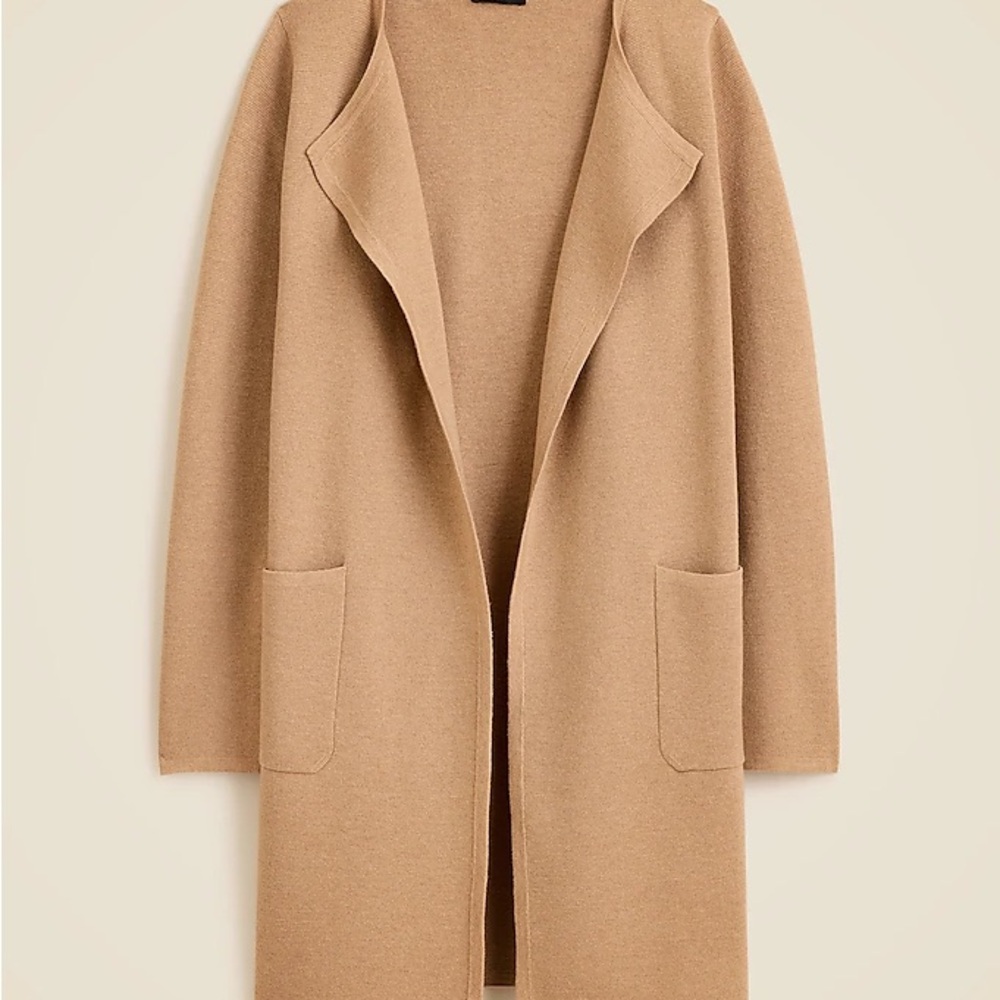 J. Crew Camel/Tan Open Front Coatigan - Picture 2 of 6